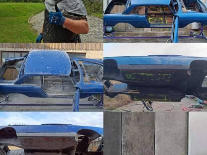 Bild 7:Das mobile Sandstrahlen von gebrauchten Landmaschinen