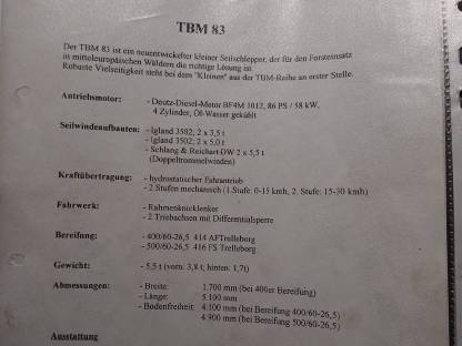 Bild 4:Seilschlepper Forstschlepper Tbm 83