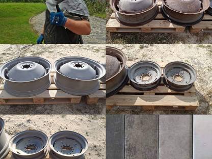 Bild 6:Das mobile Sandstrahlen von gebrauchten Landmaschinen