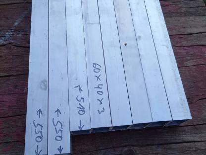 8 Alu-Rohr-Reste 60x40x3 Länge ca. 500 mm