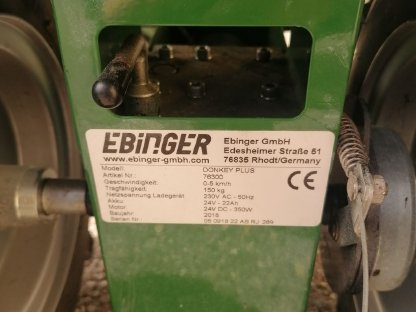 Bild 3:Elektro Schubkarre Ebinger Donkey Plus