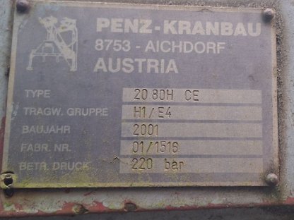 Bild 4:Holzkran Penz 20.80H