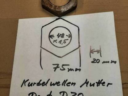 Kurbelwelle Mutter Deutz Traktor D 30