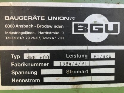 Bild 5:BGU Tisch-, Wippkreissäge KWK 600
