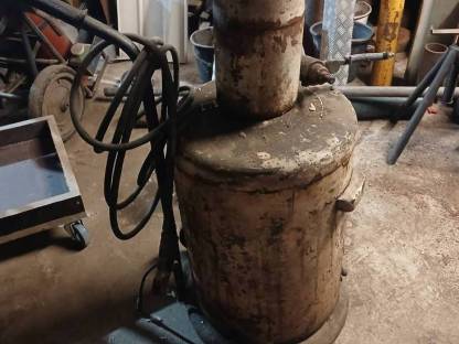 Fahrbare Fettpresse mit Druckluft, 60 l Fettfass