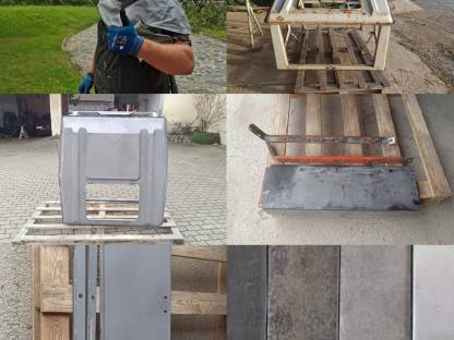 Bild 3:Das mobile Sandstrahlen von gebrauchten Landmaschinen