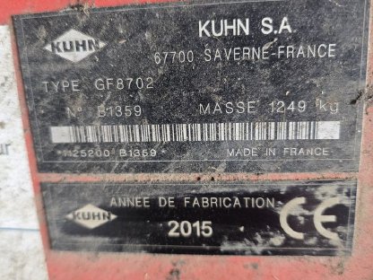 Bild 3:Kuhn Kreiselschwader GF 8702 2015