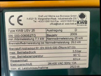 Bild 3:Hackschnitzel Heizung KWB USV 25