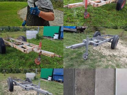 Bild 8:Das mobile Sandstrahlen von gebrauchten Landmaschinen