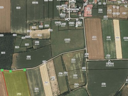 Ackerland und Wald in Großgraben in der Gemeinde Asperhofen