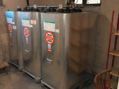 3 Stk. doppelwandige 1.000l Dieseltanks/Heizöltanks