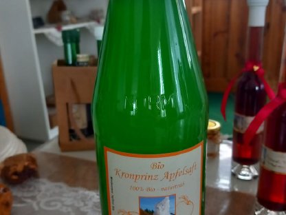 Bio Kronprinz Apfelsaft aus eigenen Bio Äpfeln 1L