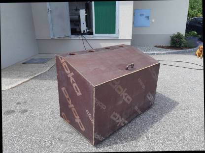 Kiste, Box für Schrot, Getreide, Futter etc., oder für Kelle