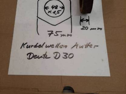 Bild 2:Kurbelwelle Mutter Deutz Traktor D 30