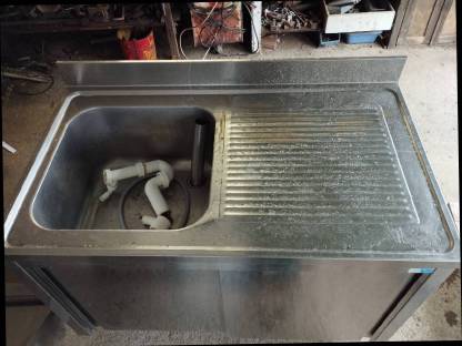 Edelstahl Spültisch mit Becken links