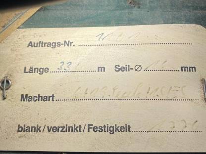 Bild 3:Stahlseil Windenseil 16 mm 330 m