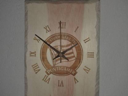 Küchenuhr, Wanduhr, Zimmeruhr aus Zirbenholz.