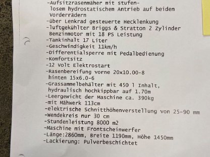 Bild 6:Grillo FD 450 Rasentraktor Hochentleerung