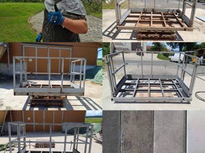 Bild 5:Das mobile Sandstrahlen von gebrauchten Landmaschinen