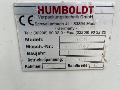 Bild 4:Umreifungsmaschine Humboldt HU600