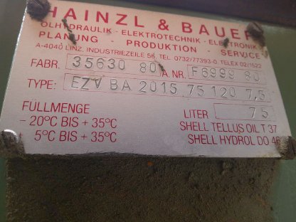 Bild 5:Hydraulikaggregat Hainzl & Bauer