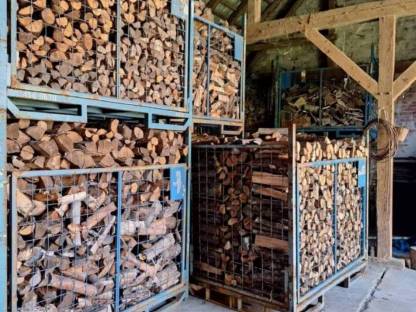 Gitterbox Brennholzregale Holzlagerung