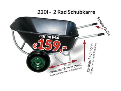 Schiebetruhe 220 l XL 2 Rad, kein Billigprodukt! Feuerverzinkt
