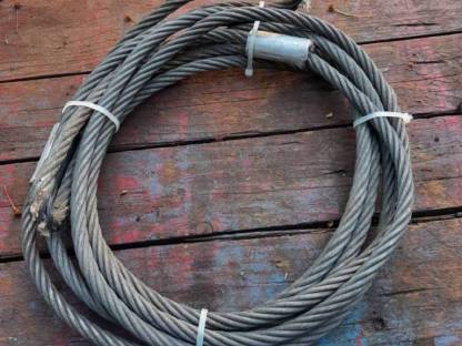 Bild 5:2 gebrauchte Stahlseile 10 mm