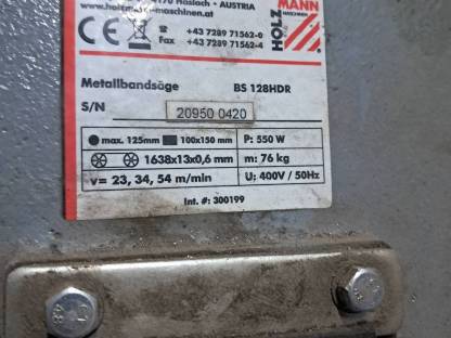Bild 3:Metallbandsäge Holzmann BS 128HDR