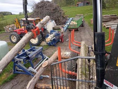 Bild 4:Lohnspalten mittels Sägespaltautomat