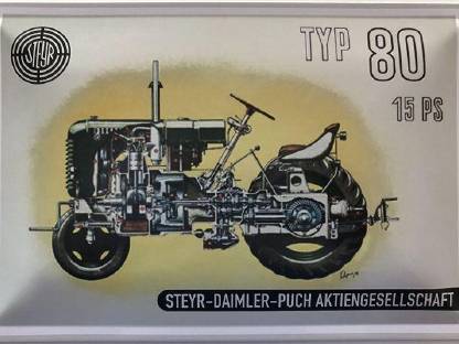 Blechschild 40 x 30 cm Steyr Typ 80 15 PS 15er Innenansicht