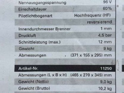 Bild 4:Plasmaschneider Berlan BPS 40 mit Zubehör