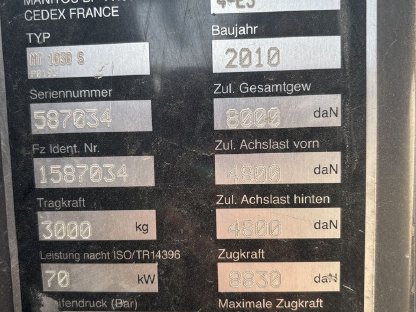 Bild 4:Teleskopstapler Manitou MT 1030S