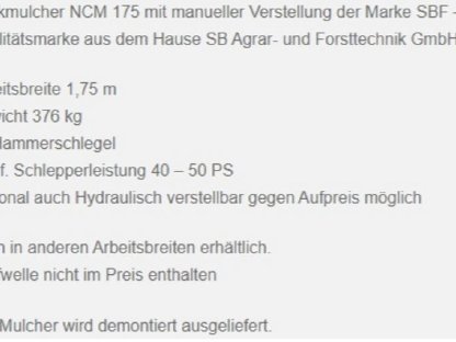 Verkaufe Mulcher SBAF, Bagger oder Traktor Anbau