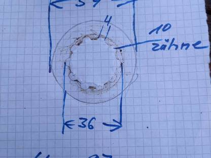 Bild 3:Schiebe Muffe Mehrzahn Welle