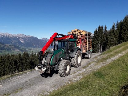 Bild 8:Valtra T151eh, Epsilon C80L, Riedler Anhänger