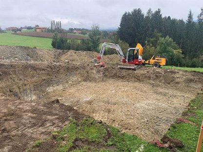 Bild 5:Baggerarbeiten, Erdbau, Erdbewegung, Transporte, Kran