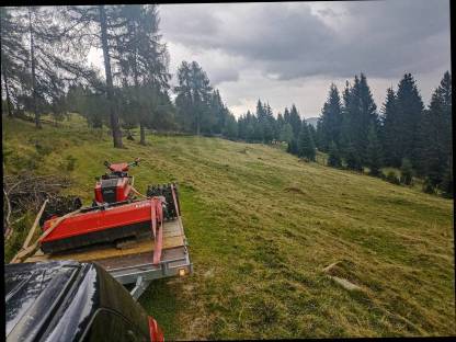 Bild 7:Mähen und Mulchen von Steilflächen mit Motormäher