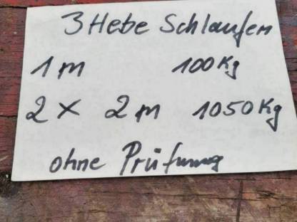 Bild 2:3 gebrauchte Hebeschlaufen