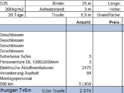 Bild 5:Leichtbauhalle 100x25 m und 12 m Höhe