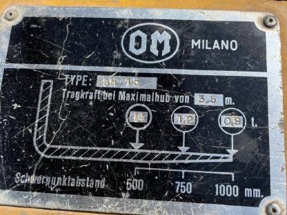 Bild 7:Stapler Fiat OM 1,5 t 3,5 m