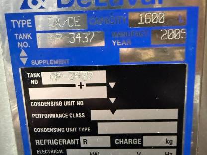 Bild 3:Milchtank DeLaval 1.600 mit Kühlgerät