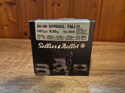 1 Patronen Packung 30-06 Spring. FMJ