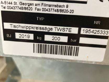 Bild 5:Tischwippkreissäge Binderberger