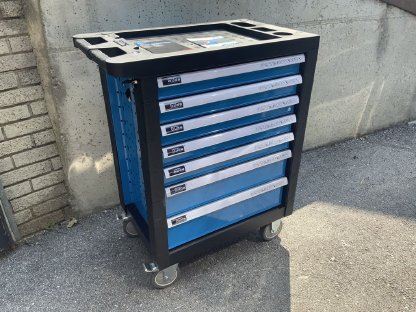 Werkstattwagen bestückt, 250-teilig, 7 Laden