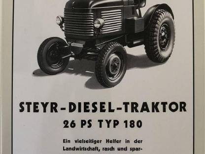 Blechschild 40 x 30 cm Steyr Traktor Typ 180, 26 PS