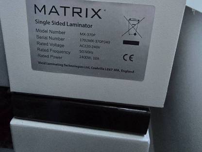 Bild 4:Vivid Matrix MX-370P Laminiermaschine Druckerei
