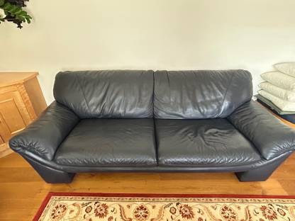 2x Echtleder-Couch