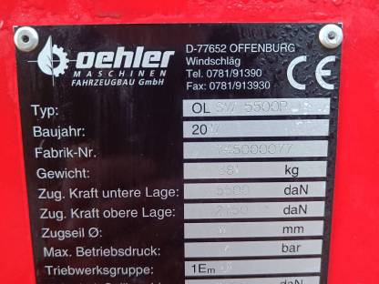 Bild 4:Oehler Seilwinde SW 5500P