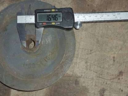 1-rillige Keilriemenscheibe 15,5 cm Dm., Bohrung 16,5 mm Dm.